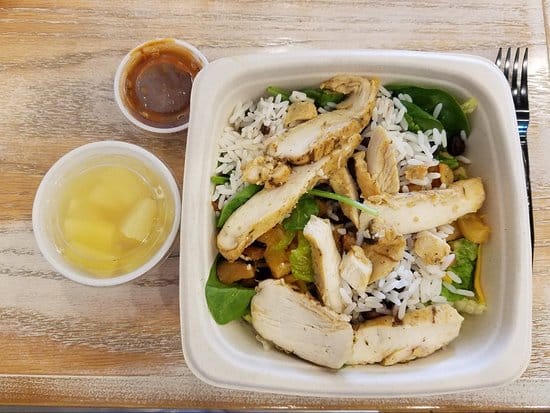 Chicken salad and pineapple bowl