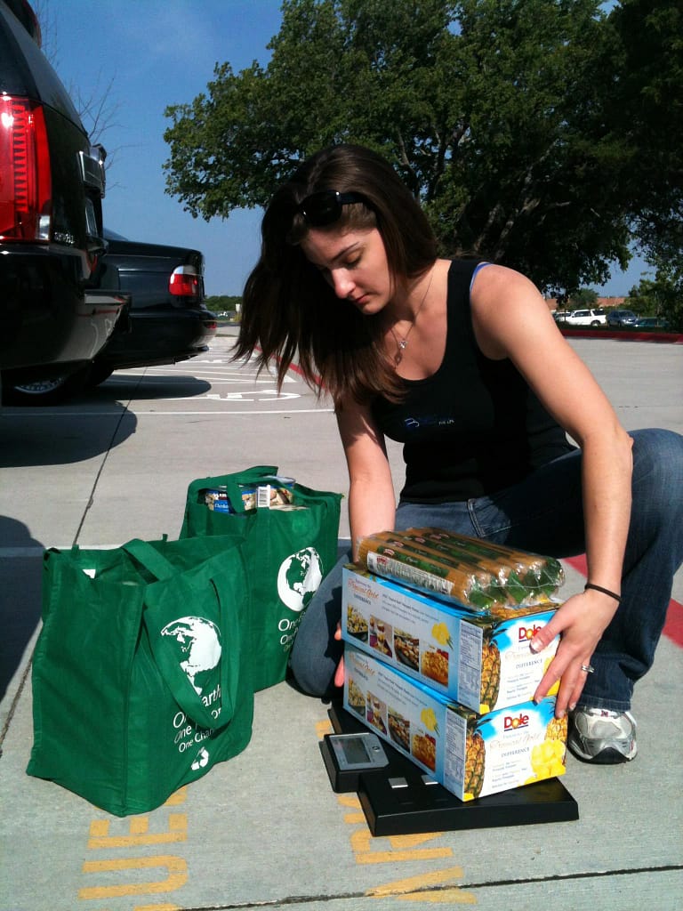 Jamie Jensen Weighing Food for Donation