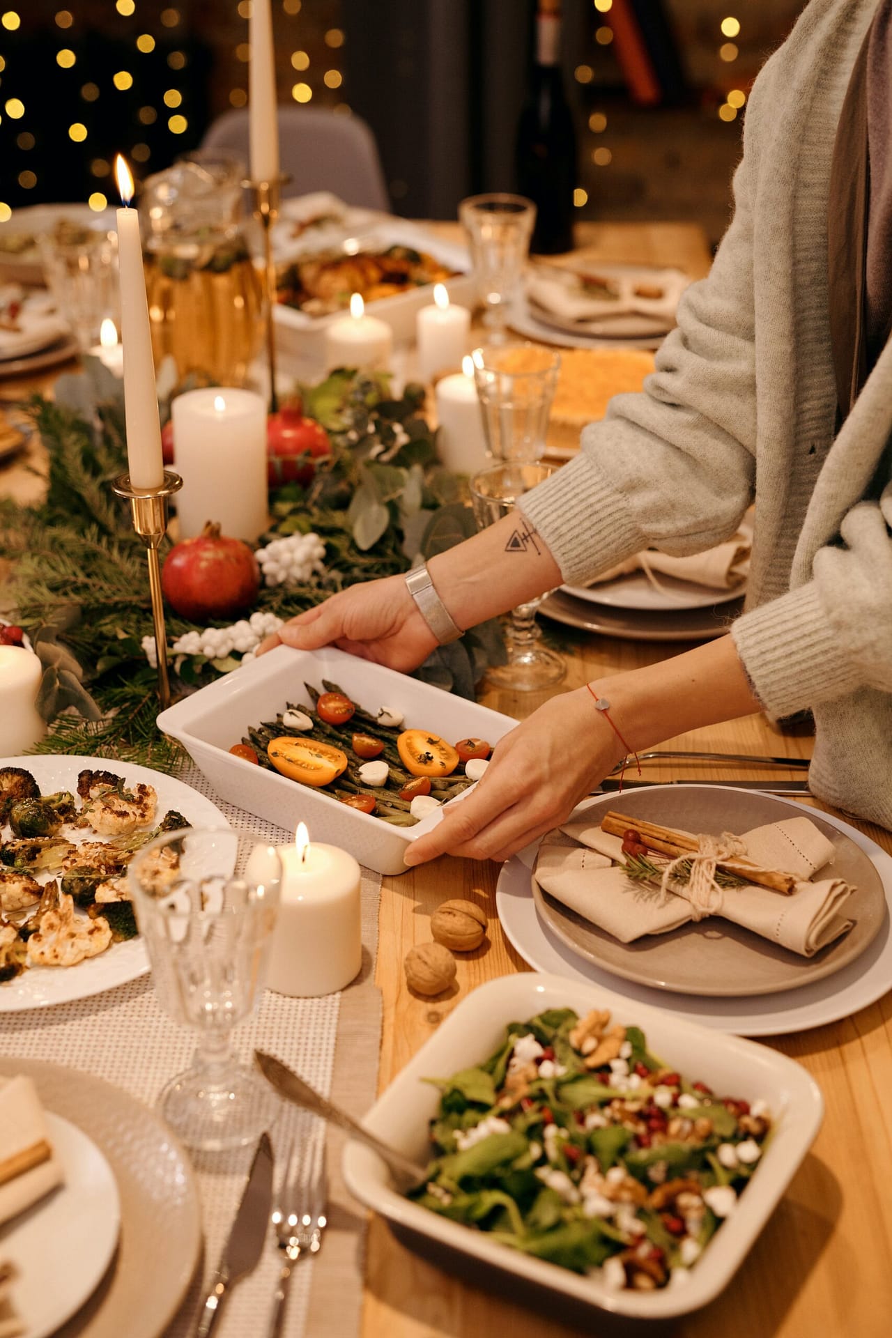 Holiday party Person Serving a Food for Christmas Dinner