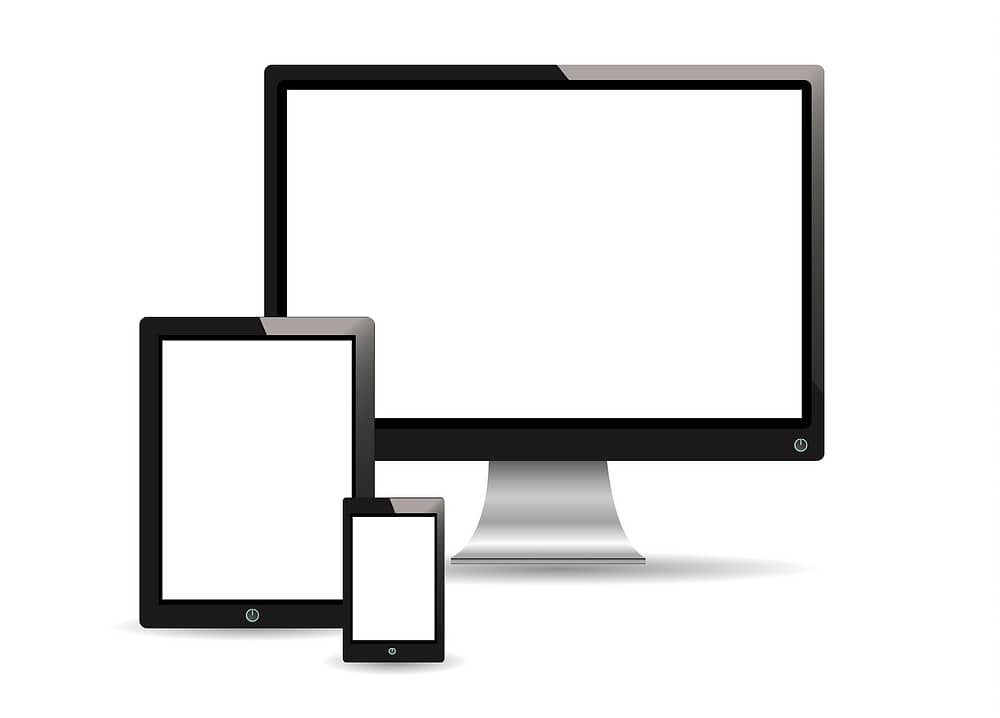 laptop and tablet and smartphone videochats